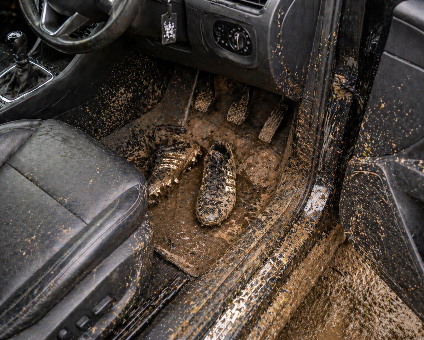 Mud in the car
